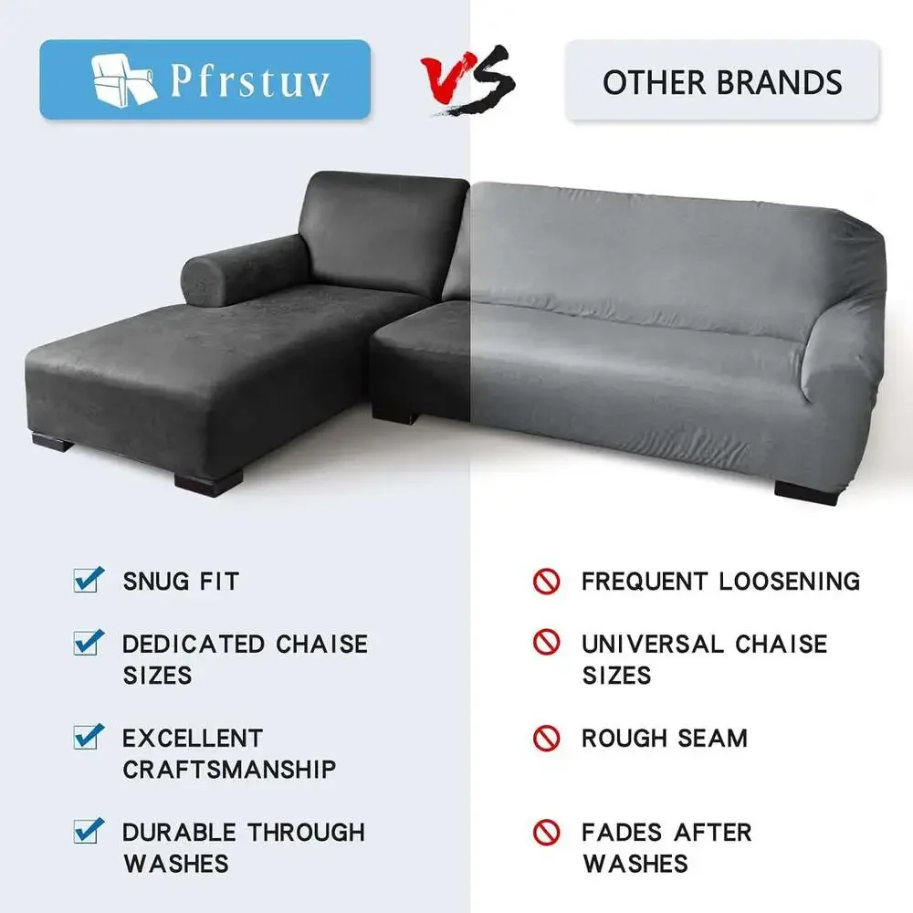 BRAND NEW 2-PIECE SECTIONAL COUCH COVER – DARK GREY
